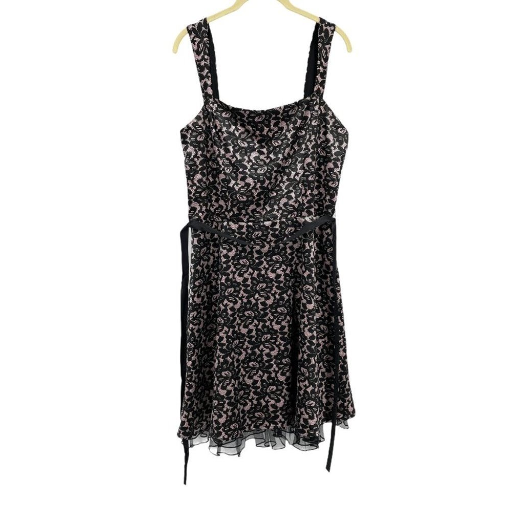 Ruby Rox Y2K Goth Punk black pink lace satin dress